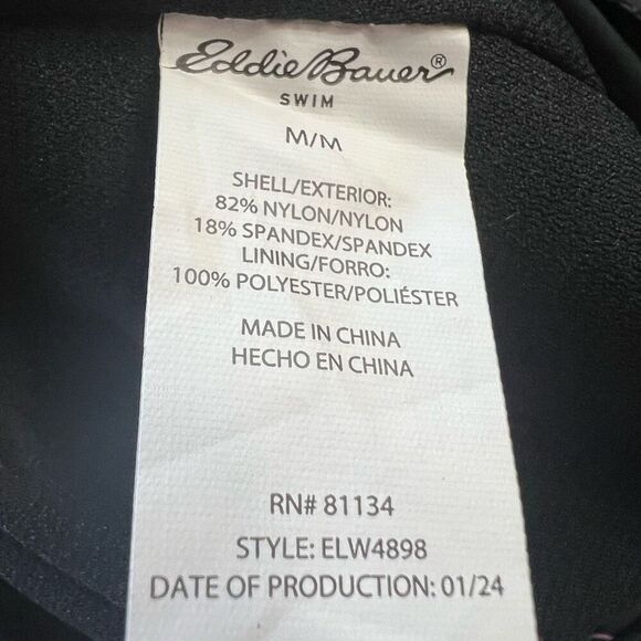 NWT Eddie Bauer One Piece Swimsuit Women’s Medium Ruched Shaping Underwire Black - Picture 11 of 12